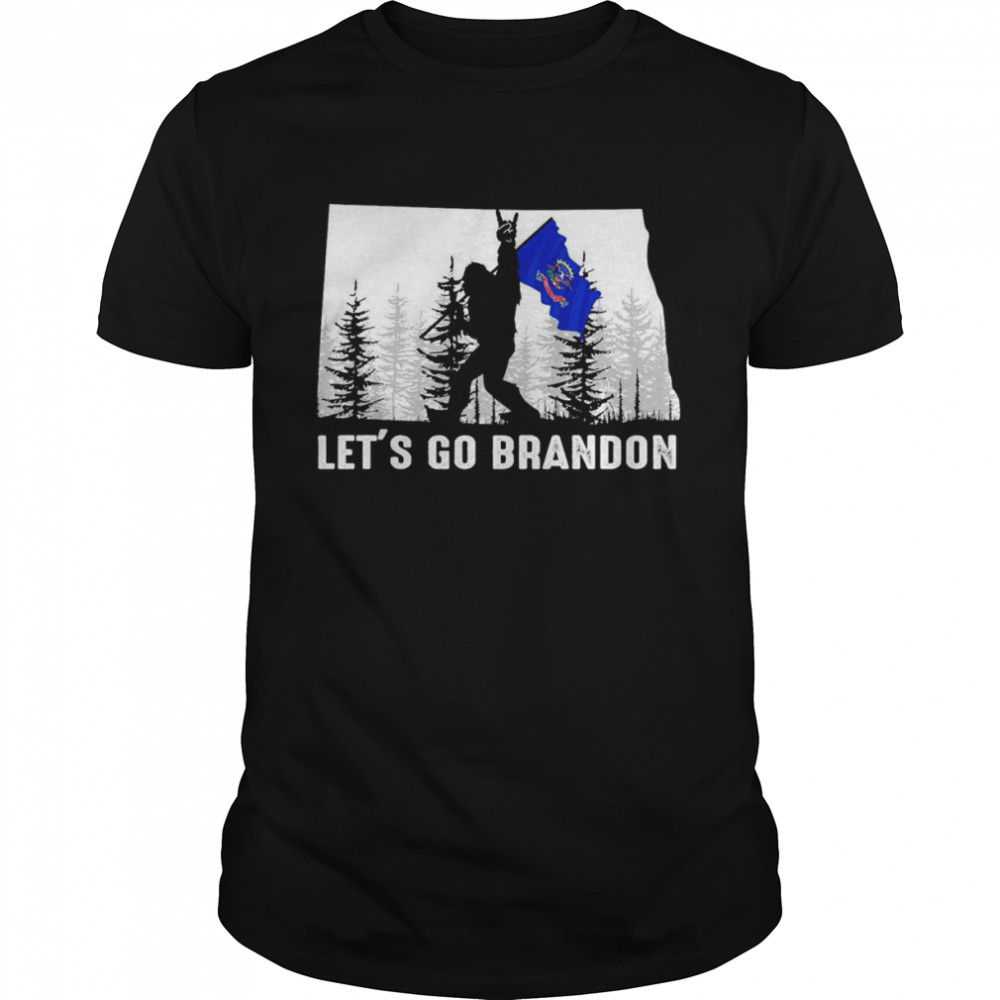 North Dakota America Bigfoot Let’s Go Brandon Shirt