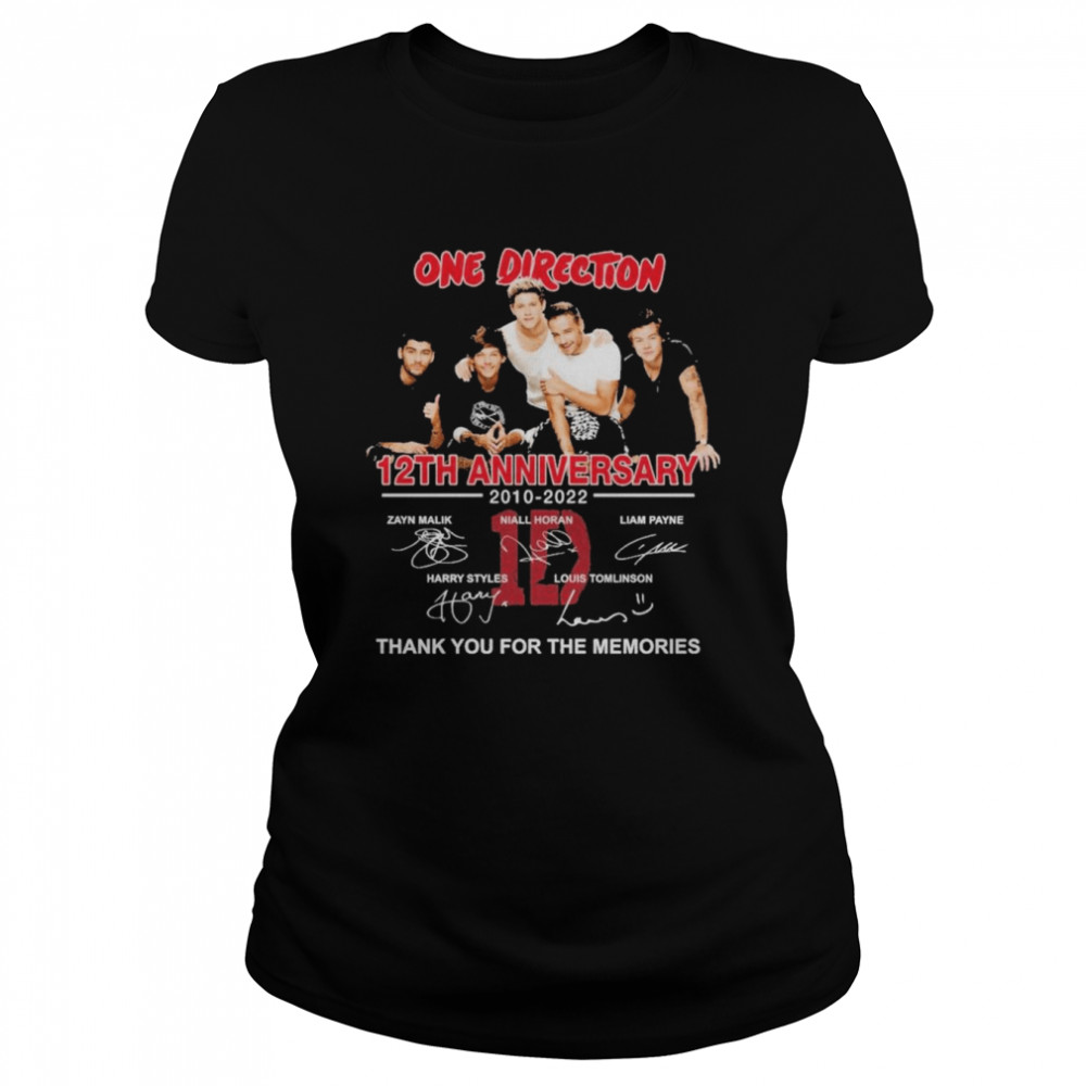 One Direction 12th Anniversary 2010-2022 Signatures Thank You For The Memories T- Classic Women's T-shirt