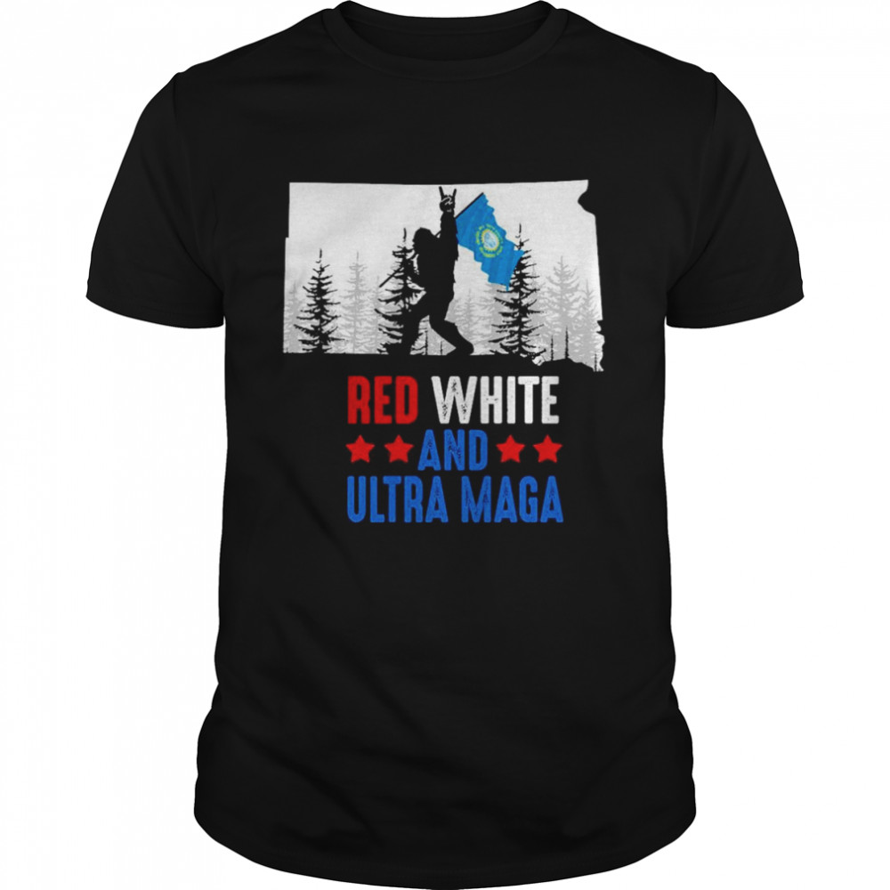 South Dakota America Bigfoot Red White And Ultra Maga  Classic Men's T-shirt