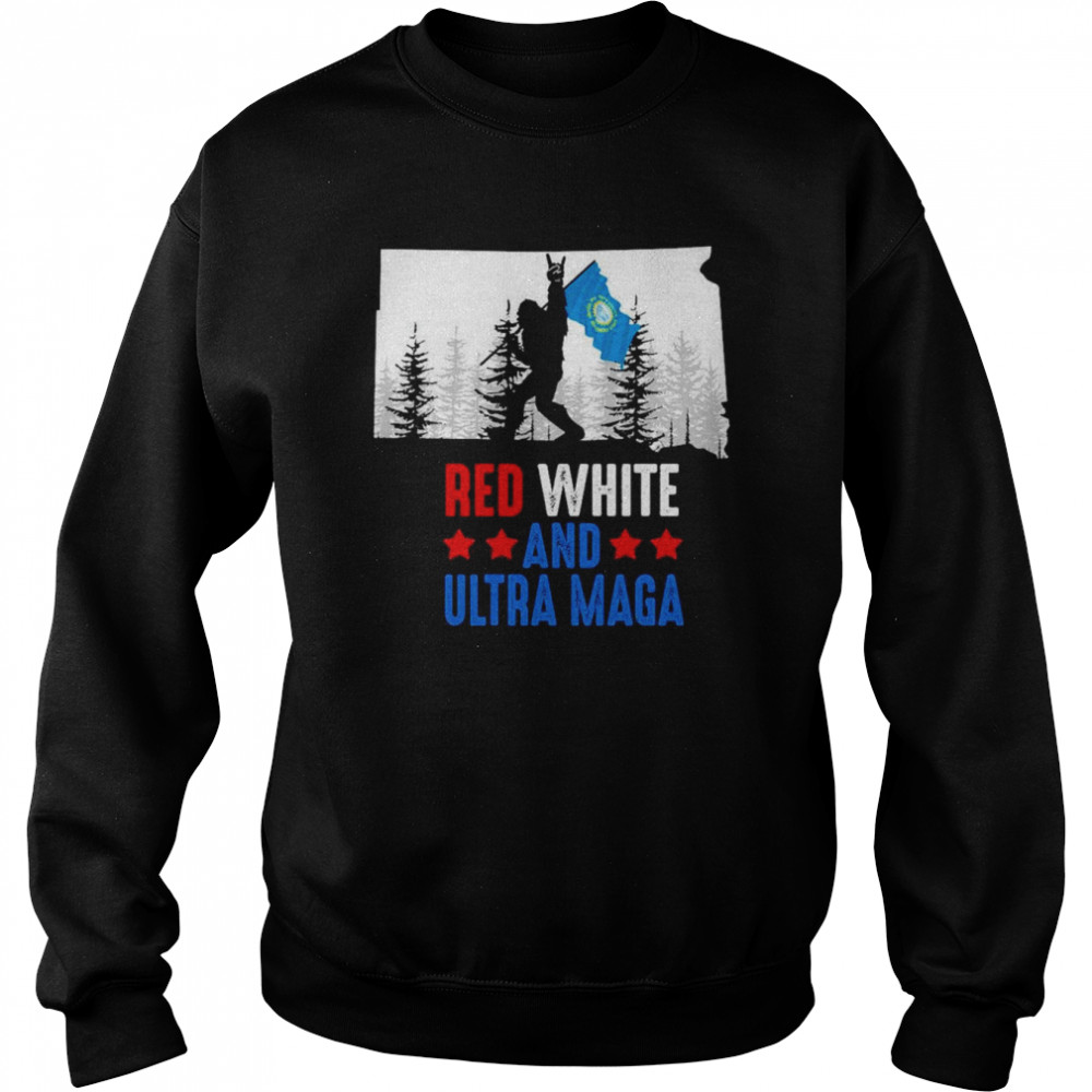 South Dakota America Bigfoot Red White And Ultra Maga  Unisex Sweatshirt