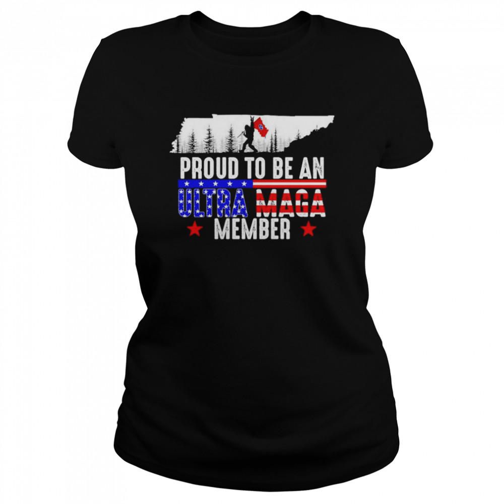 Tennessee America Bigfoot Proud To Be An Ultra Maga Member  Classic Women's T-shirt