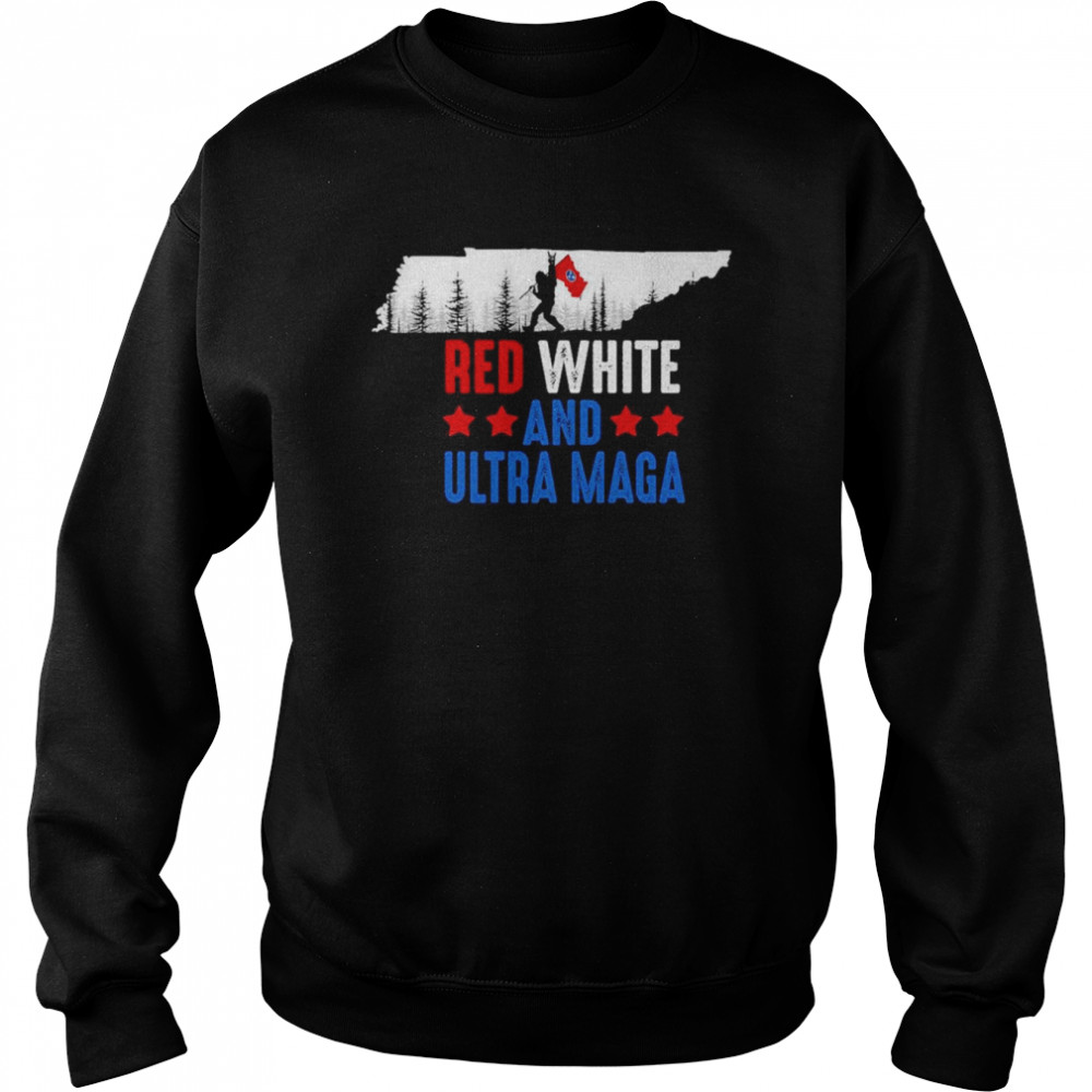 Tennessee America Bigfoot Red White And Ultra Maga  Unisex Sweatshirt