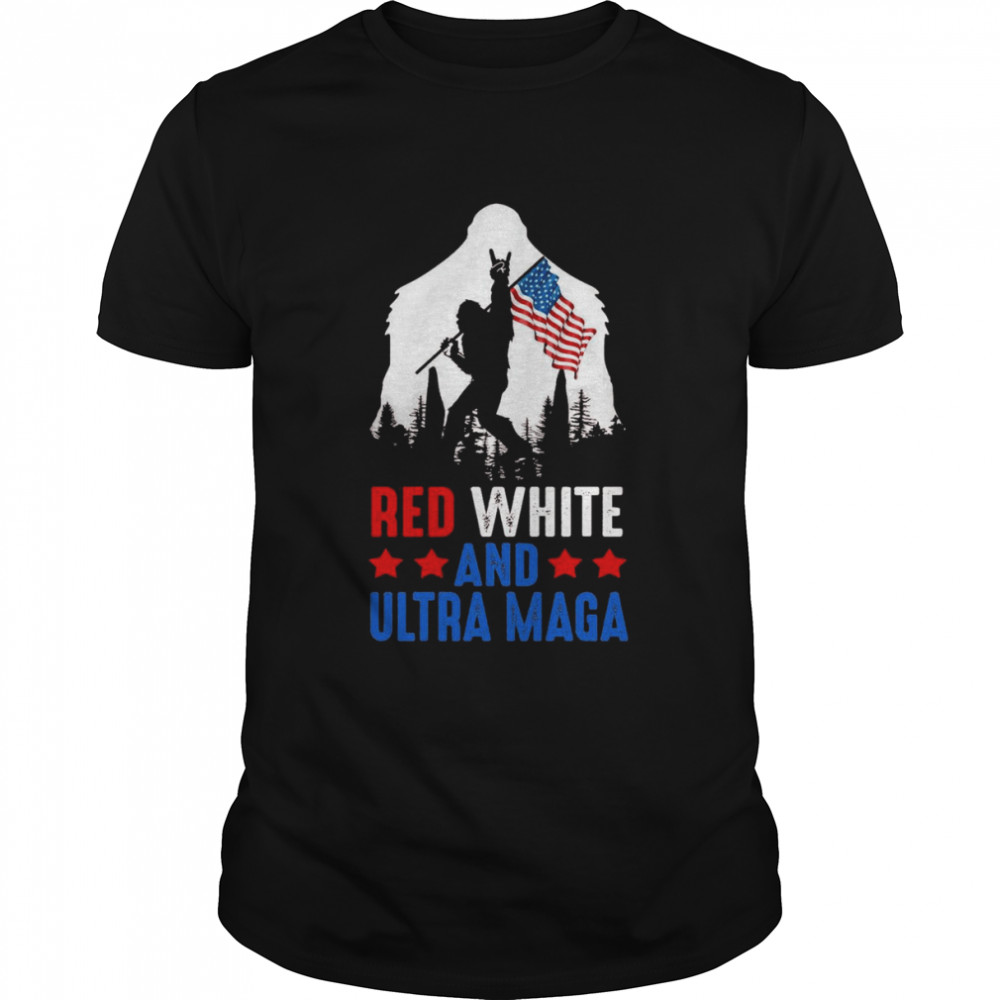 USA America Bigfoot Red White And Ultra Maga  Classic Men's T-shirt