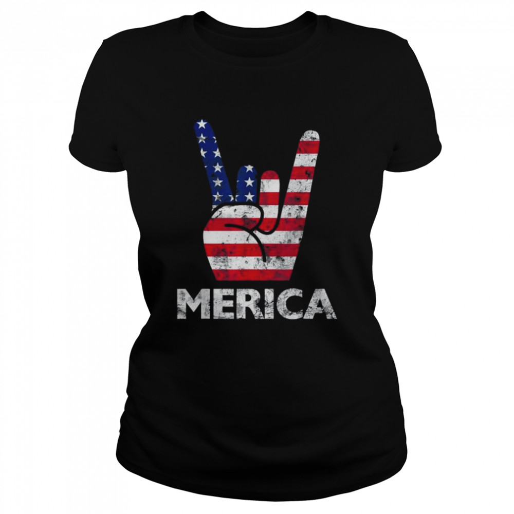 American flag hat patriotic cat happy 4th of july shirt Classic Women's T-shirt