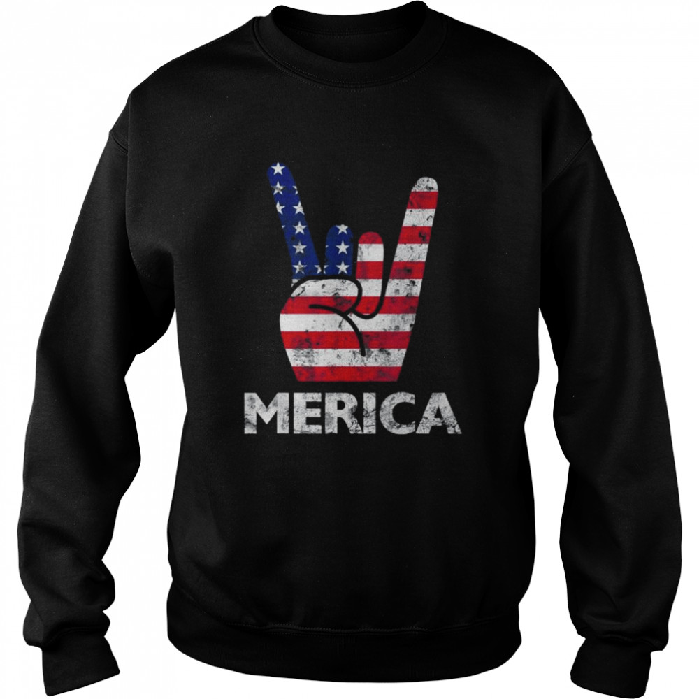 American flag hat patriotic cat happy 4th of july shirt Unisex Sweatshirt