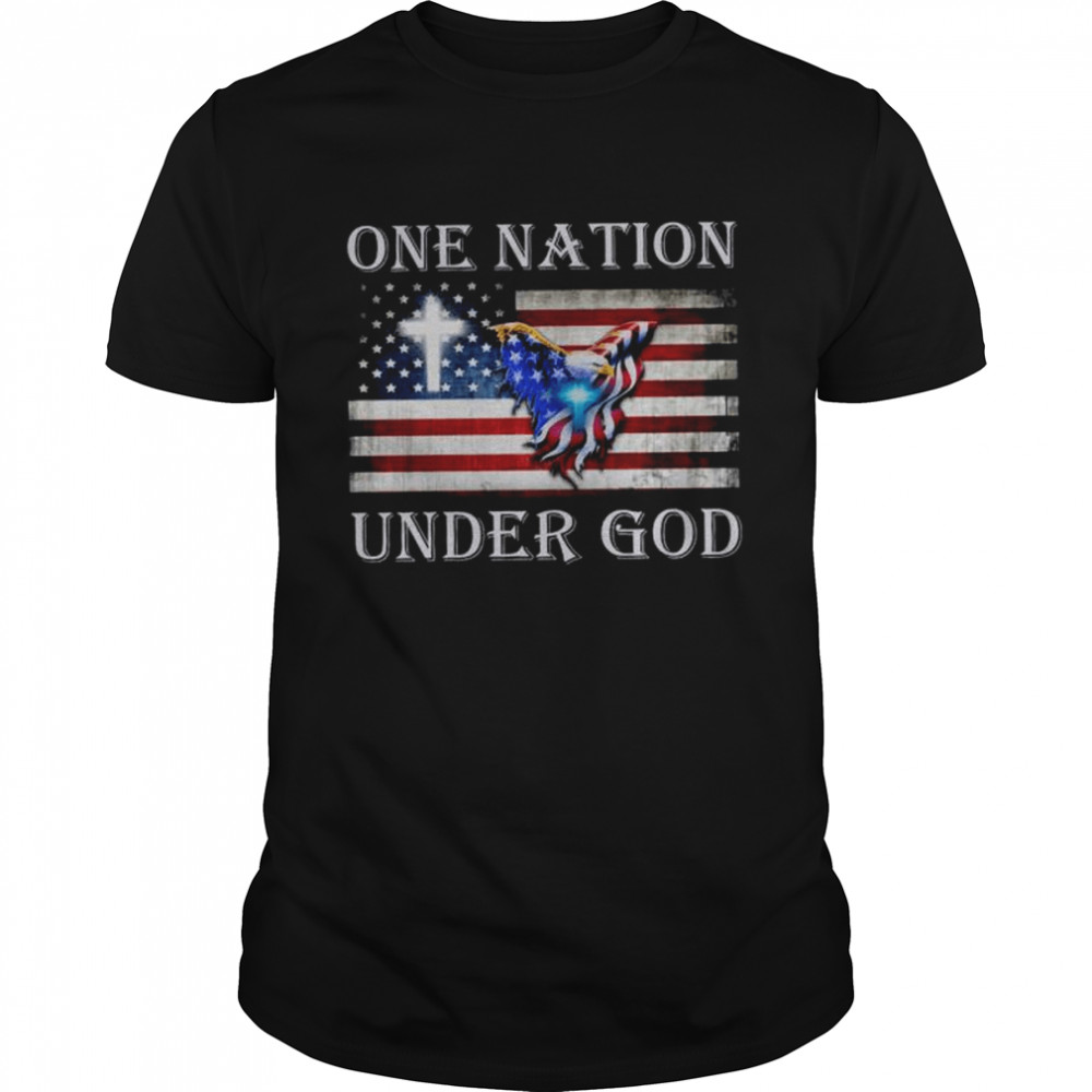 Eagle one nation under god American flag shirt