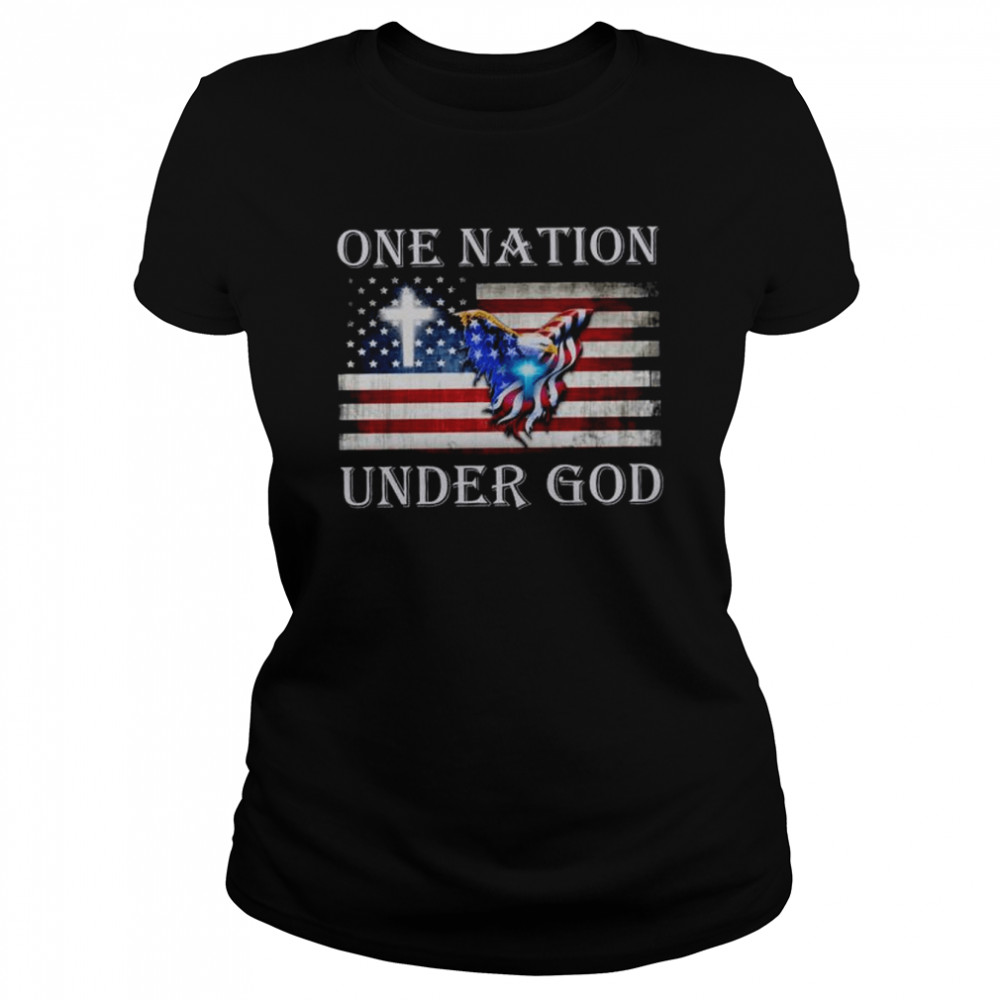 Eagle one nation under god American flag shirt Classic Women's T-shirt