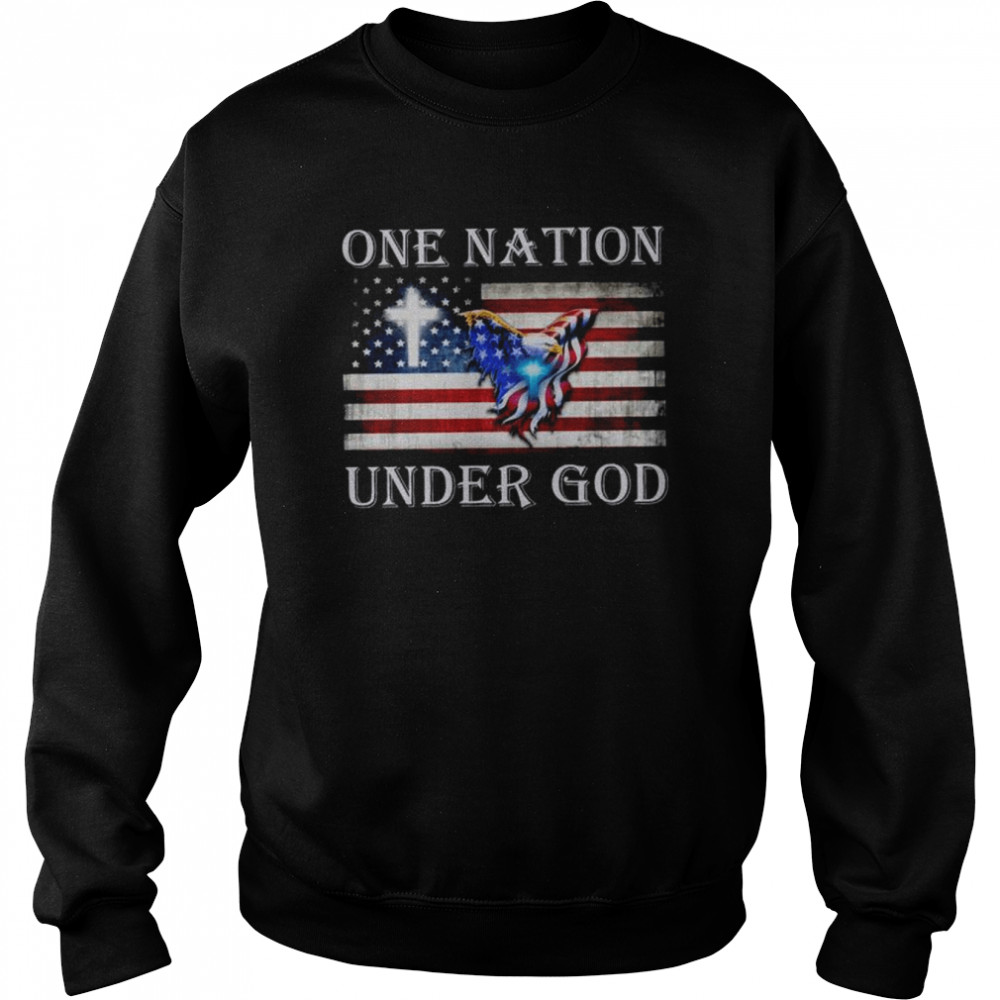 Eagle one nation under god American flag shirt Unisex Sweatshirt
