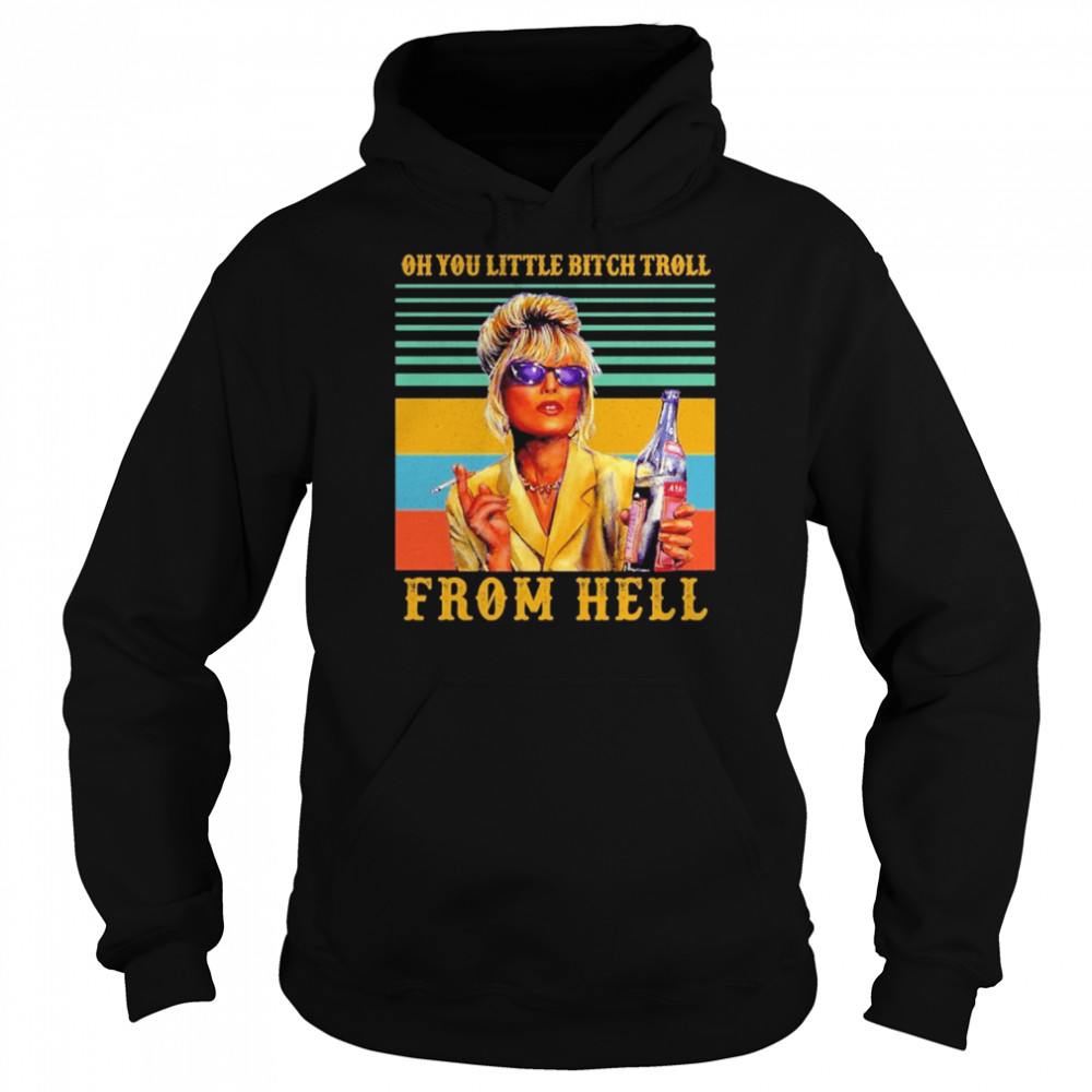 Oh You Little Bitch Troll From Hell Smoking Vintage  Unisex Hoodie