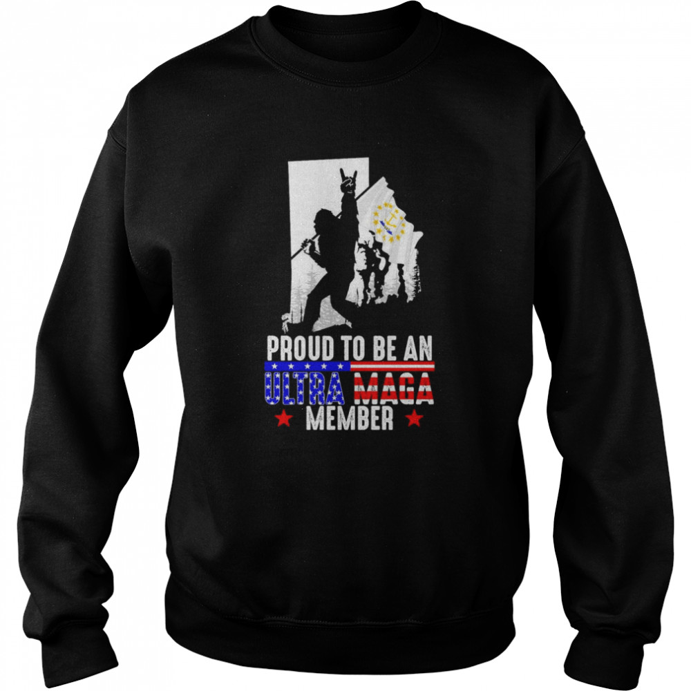 Rhode Island America Bigfoot Proud To Be An Ultra Maga Member  Unisex Sweatshirt