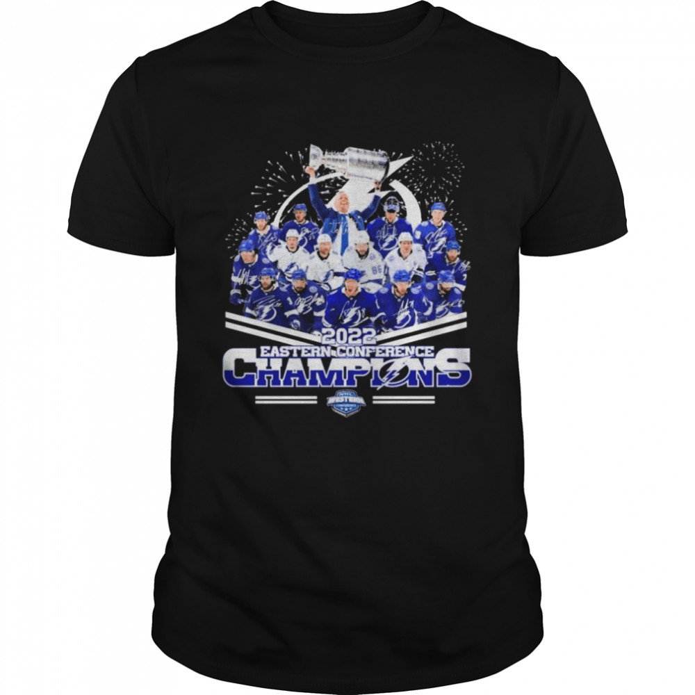Tampa Bay Lightning 2022 NHL Eastern Conference Champions signatures shirt