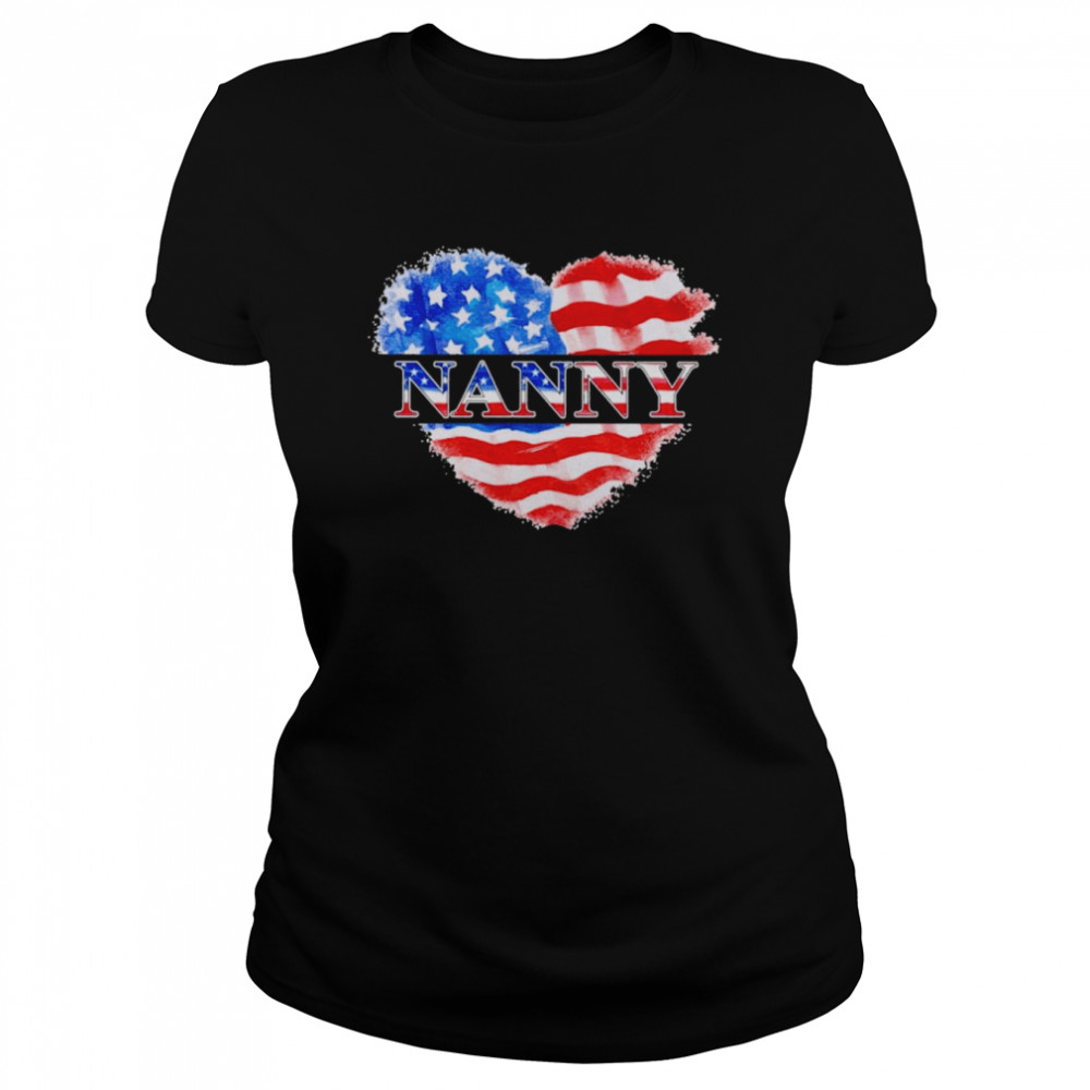 4th Of July Nanny Heart Independence  Classic Women's T-shirt