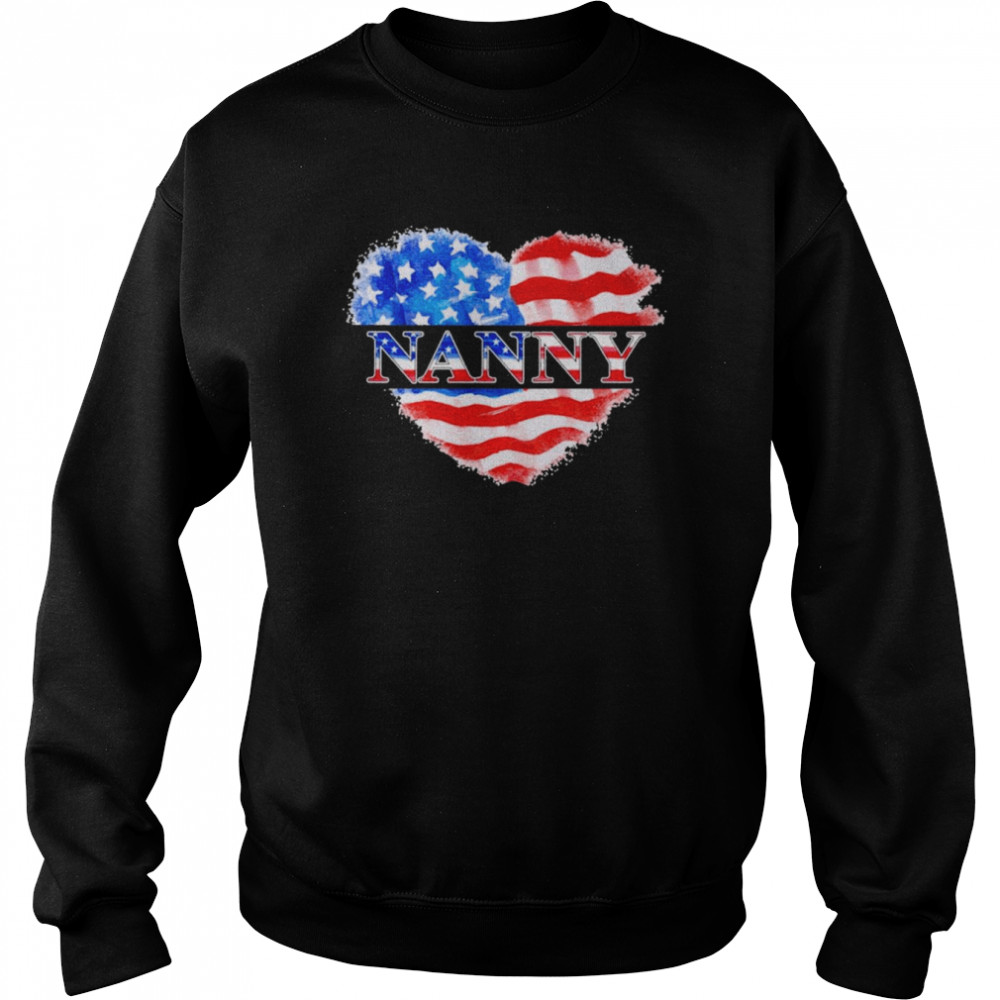 4th Of July Nanny Heart Independence  Unisex Sweatshirt