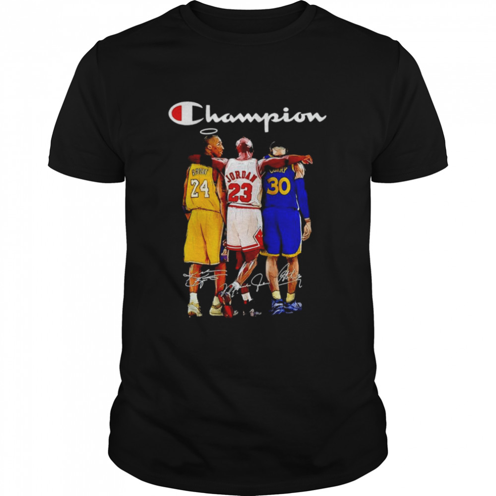 Champion Kobe Bryant Michael Jordan Stephen Curry signatures shirt