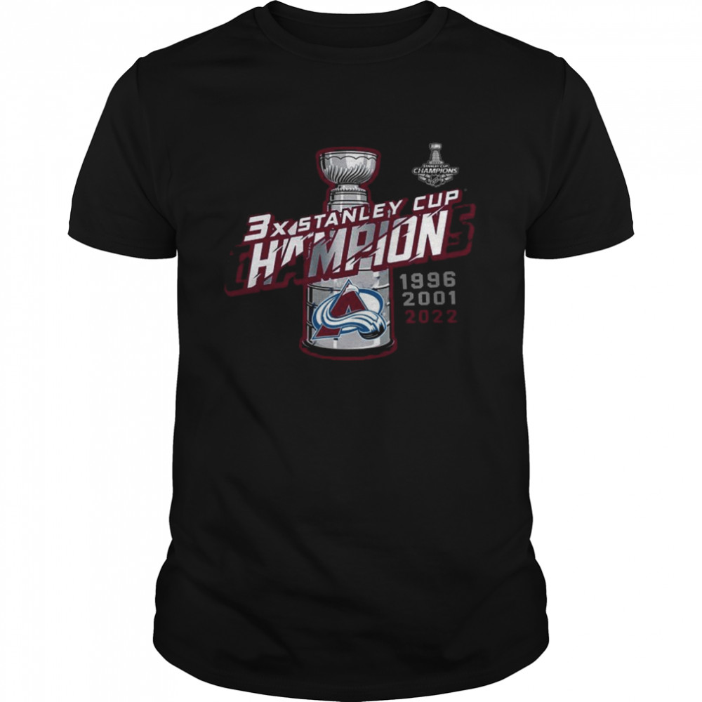 Colorado Avalanche 3X NHL Stanley Cup Champions Shirt