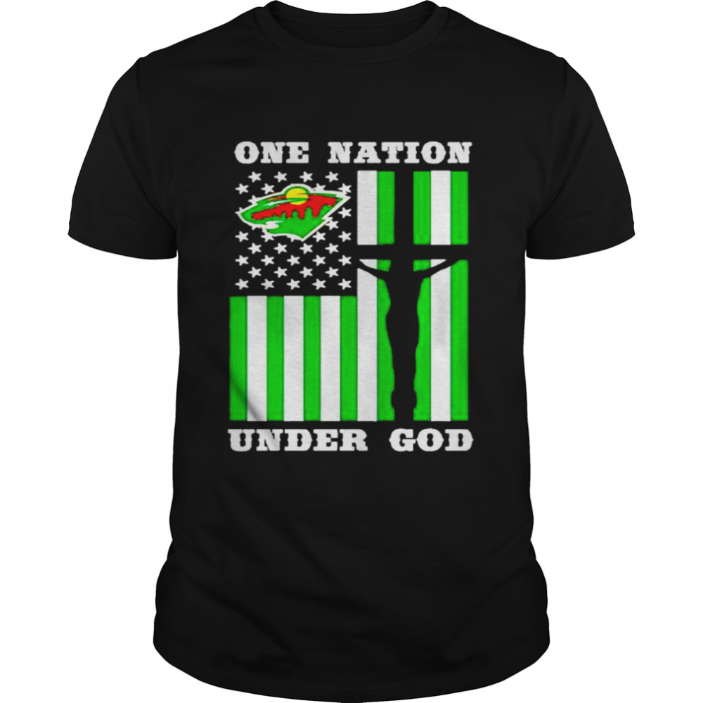 Awesome minnesota Wild one nation under God shirt