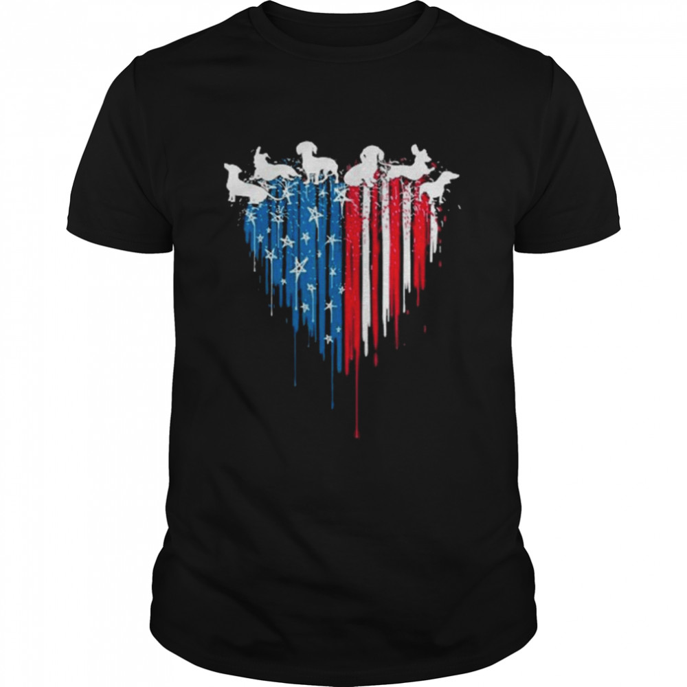 Dachshund Dog American Flag 4th Of July Patriotic Dog Lover Shirt