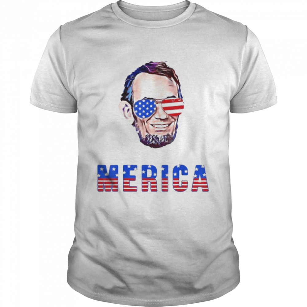 Merica American Flag USA Independence Day Abraham Lincoln Shirt