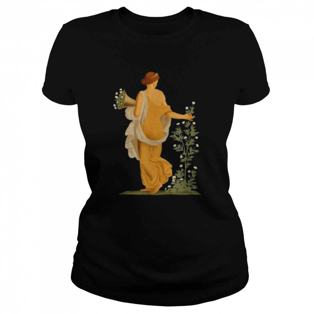 Spring Maiden Gathering Flowers  Classic Women's T-shirt