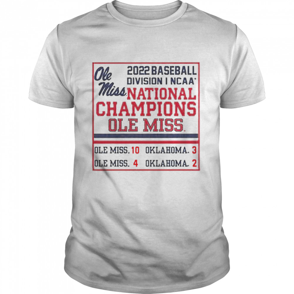 Ole Miss Rebels 2022 NCAA College World Series National Champions Score Shirt