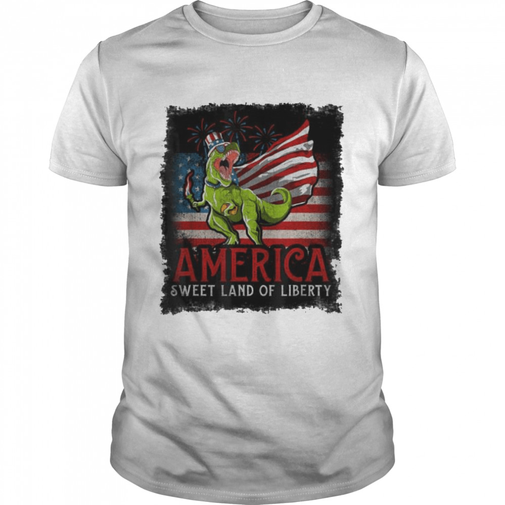 dinosaur America sweet land of liberty shirt Classic Men's T-shirt