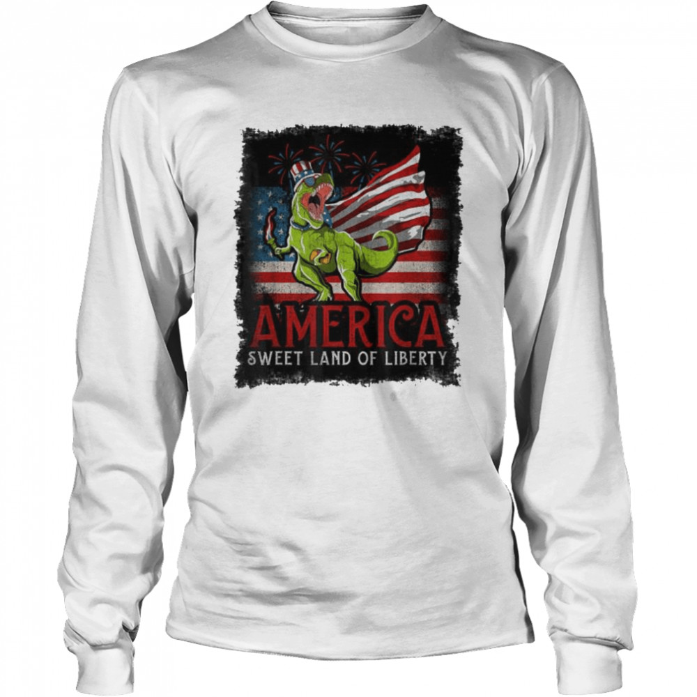 dinosaur America sweet land of liberty shirt Long Sleeved T-shirt