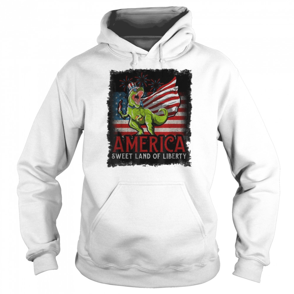 dinosaur America sweet land of liberty shirt Unisex Hoodie
