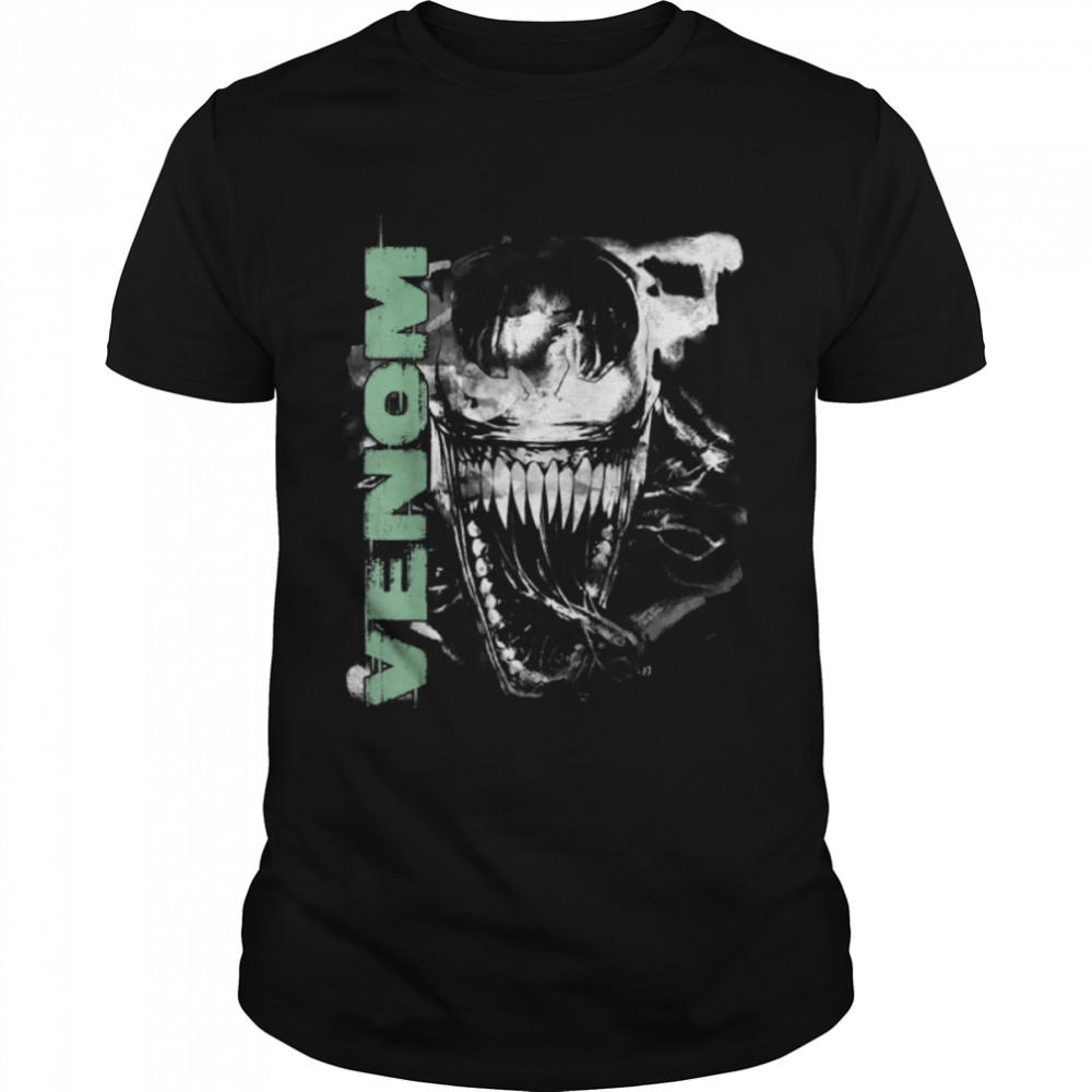 Marvel Venom White Splattered Epic Face Painted T-Shirt B07PFH2XRW