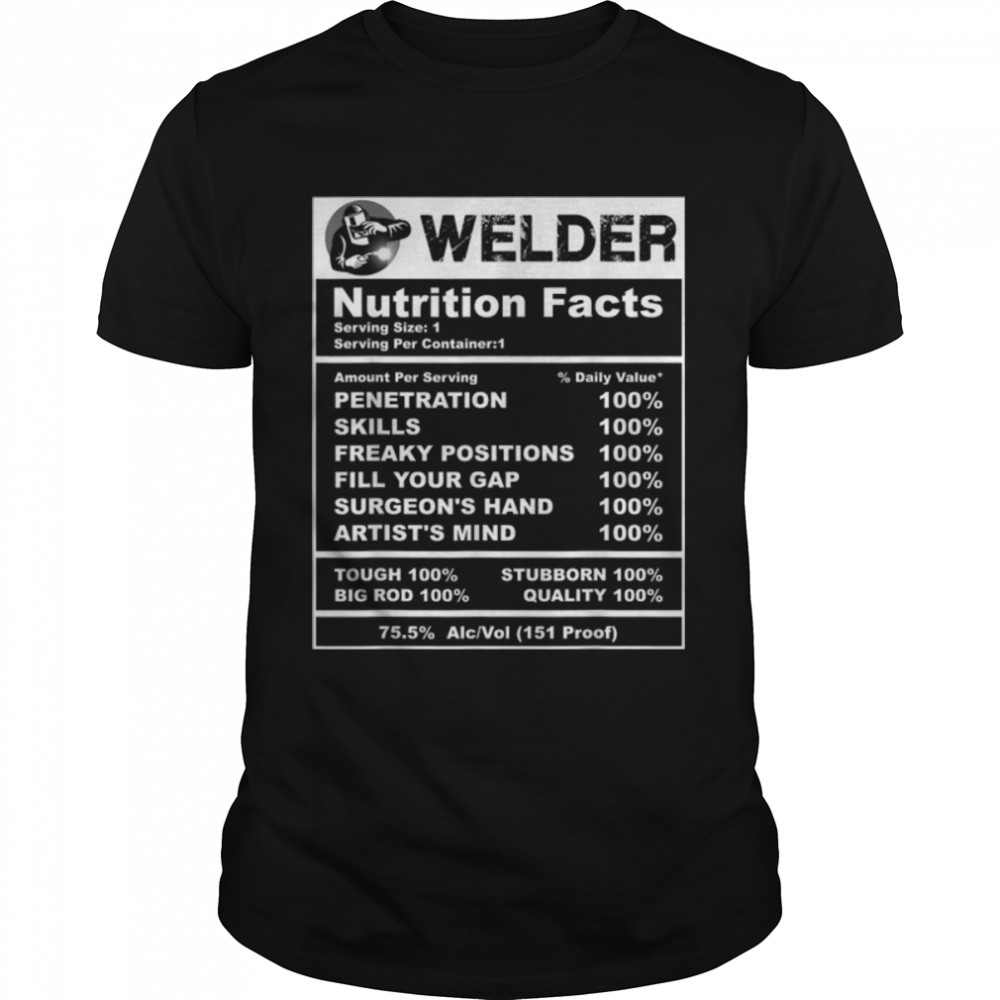 Mens Welder Nutrition Facts Welder T-Shirt B07PL3Y7F6
