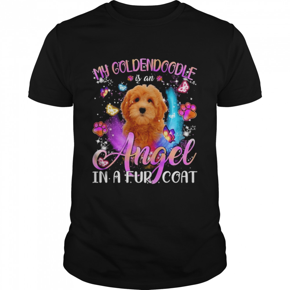 My Goldendoodle Is An Angel In A Fur Coat Red Goldendoodle Shirt
