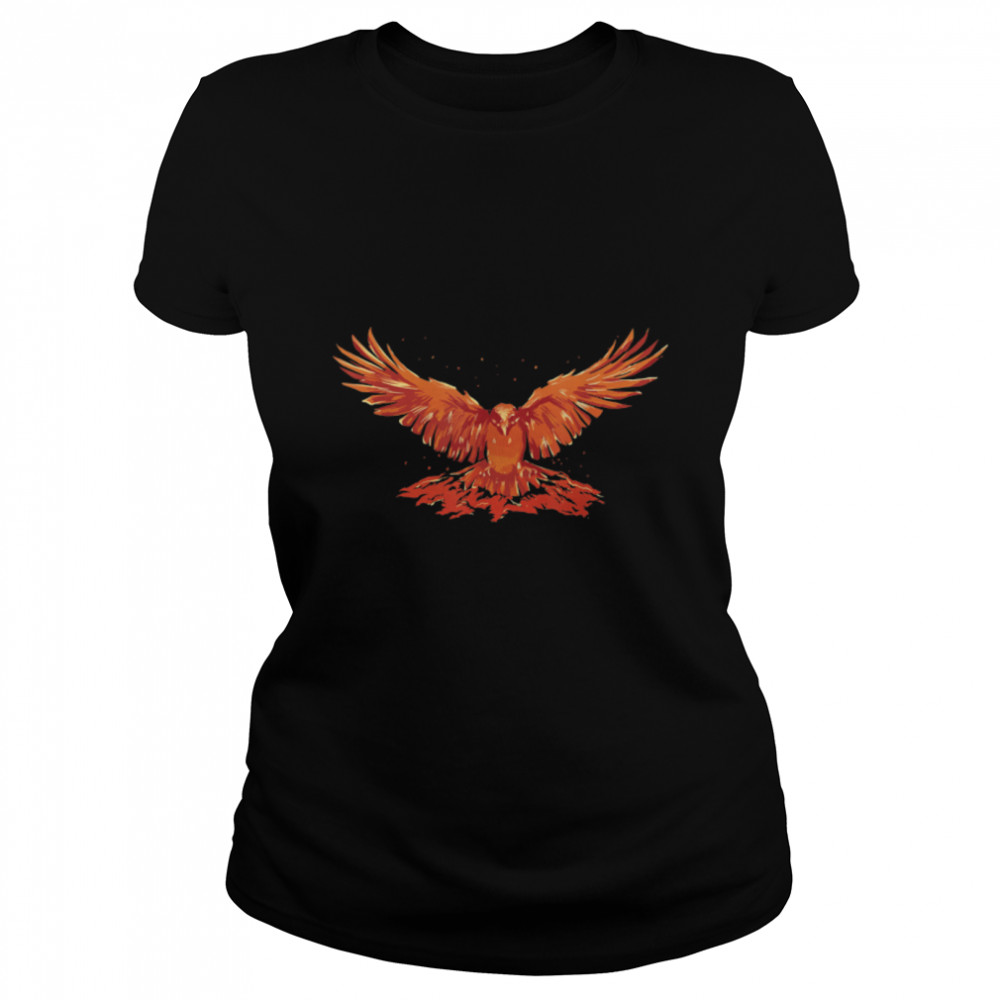 Phoenix Ashes Rejuvenation Firebird Symbolic Mythical Bird T- B09N1ZJNW9 Classic Women's T-shirt