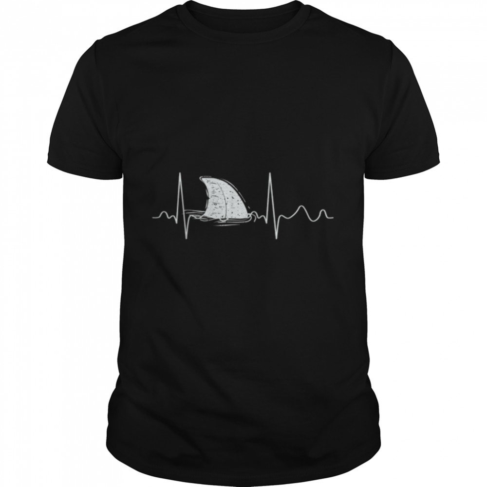 Shark  - Shark Lover - Shark Heartbeat T- B08GPP2SSX Classic Men's T-shirt