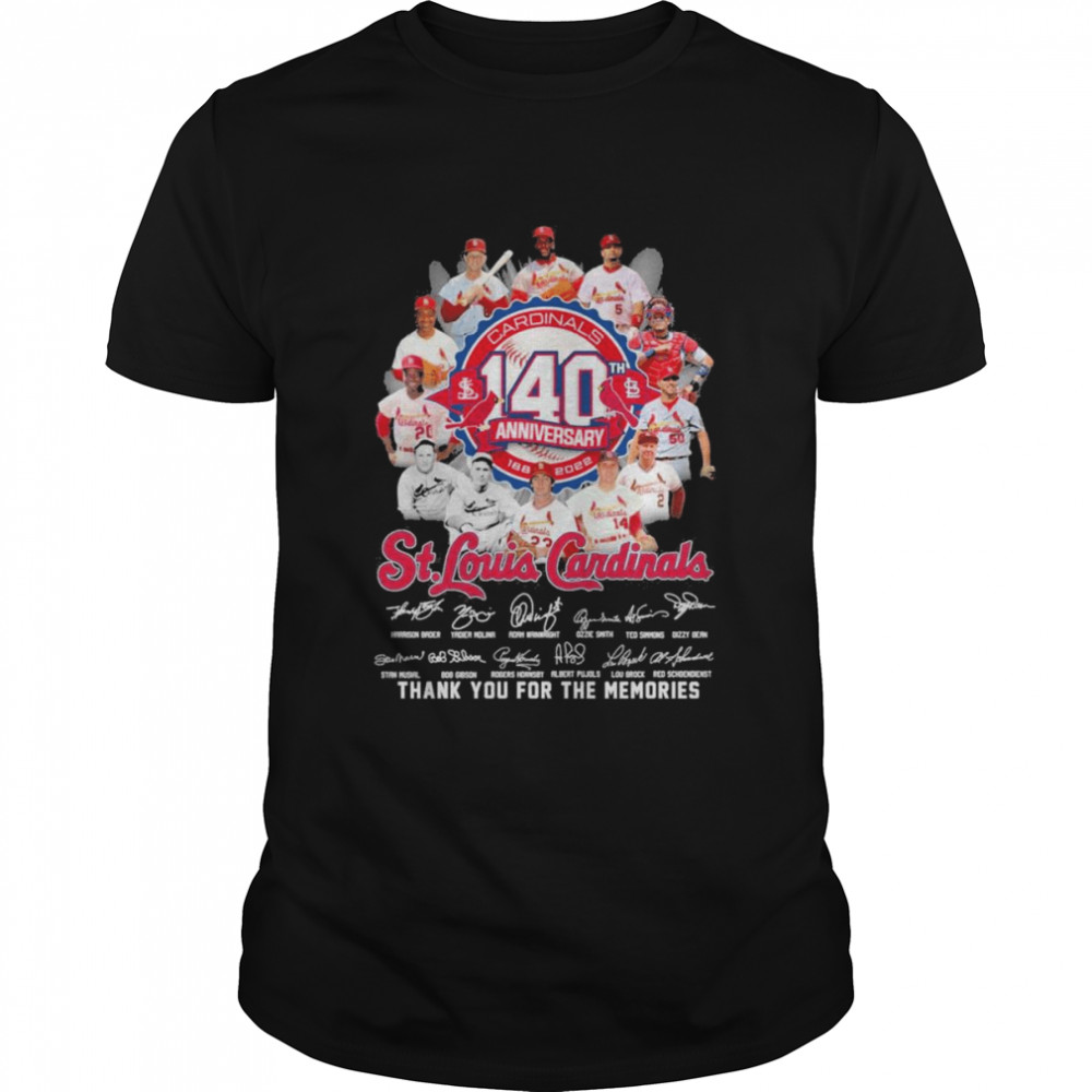 St Louis Cardinals 140th anniversary 1888-2022 signatures thank you for the memories shirt Classic Men's T-shirt