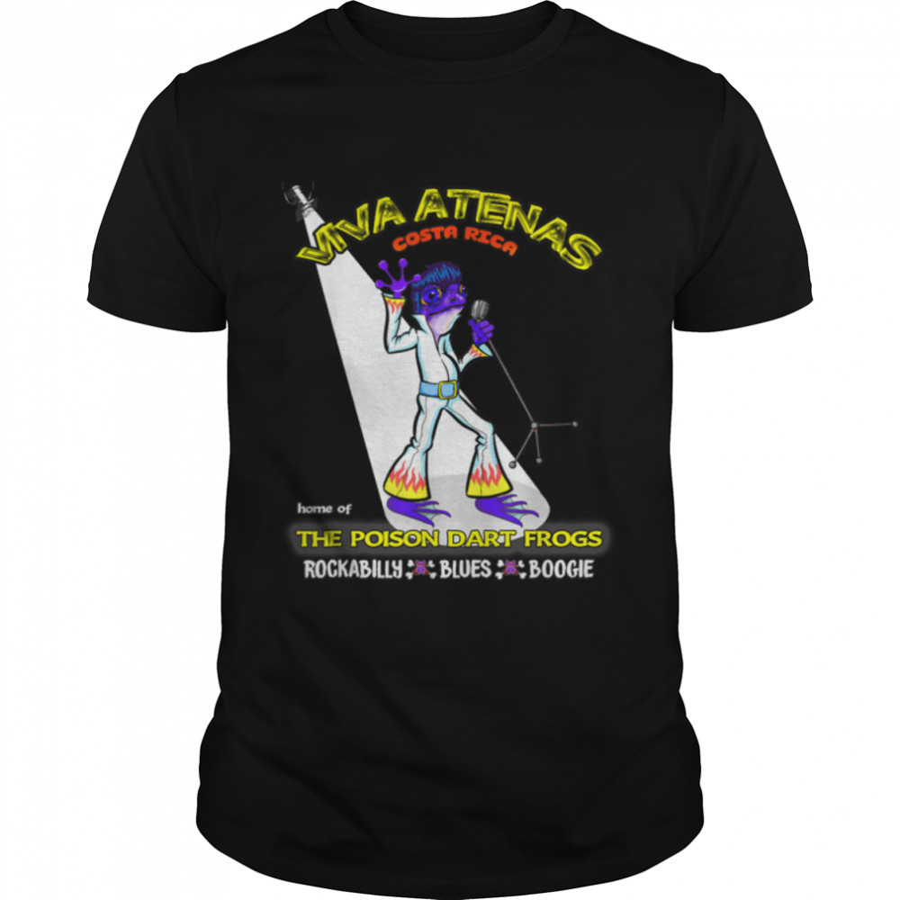 Viva Atenas Costa Rica Rockabilly Poison Dart Frog Elvis T- B09QH8DCP5 Classic Men's T-shirt