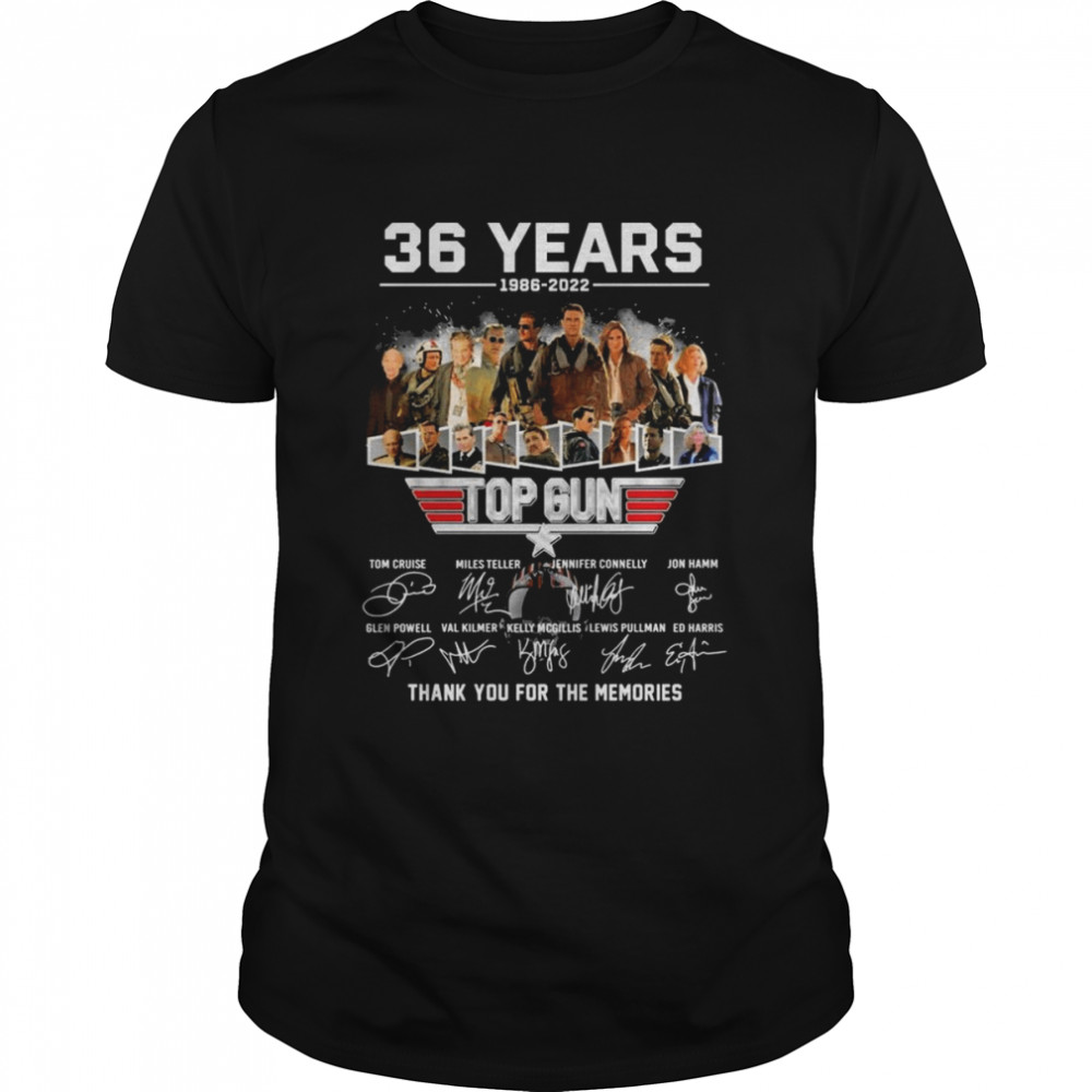 The 36 years 1986-2022 Top Gun Thank You For The Memories Signatures Shirt