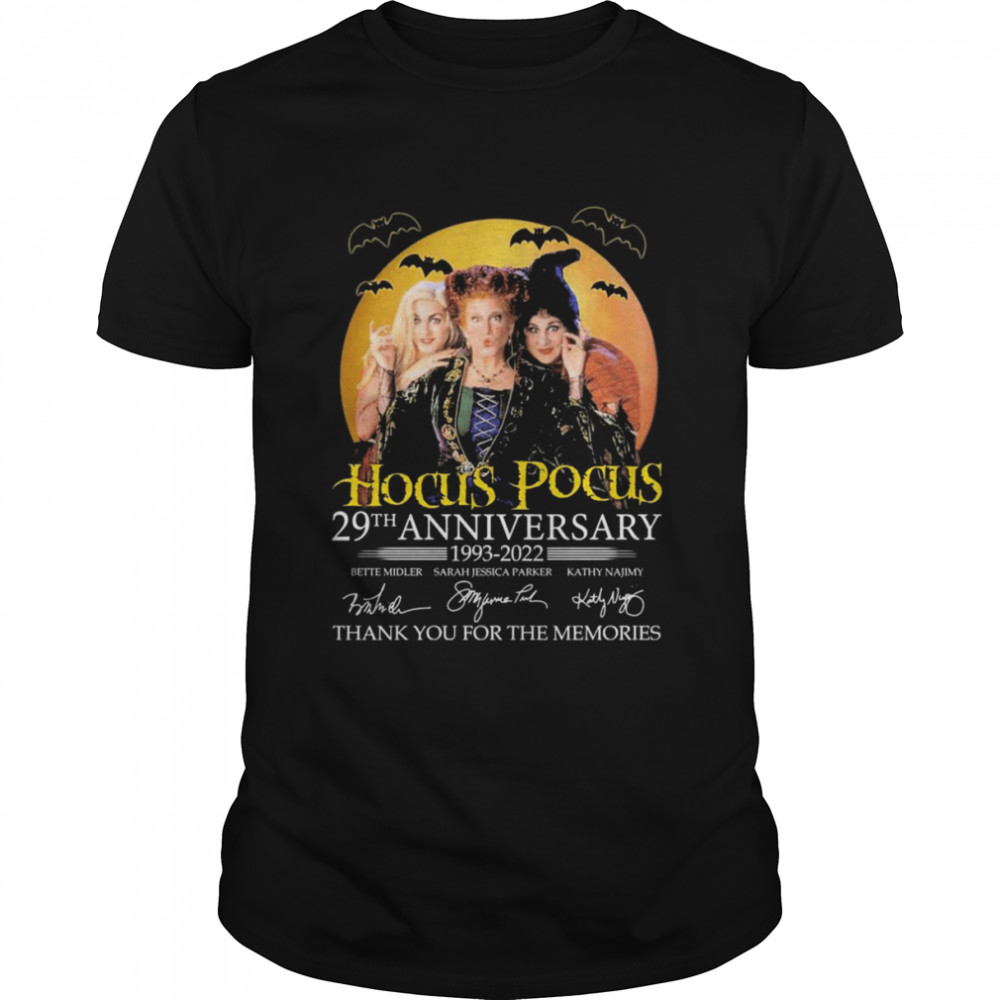 Halloween Hocus Pocus 29th Anniversary 1993-2022 Thank You For The Memories Signatures Shirt