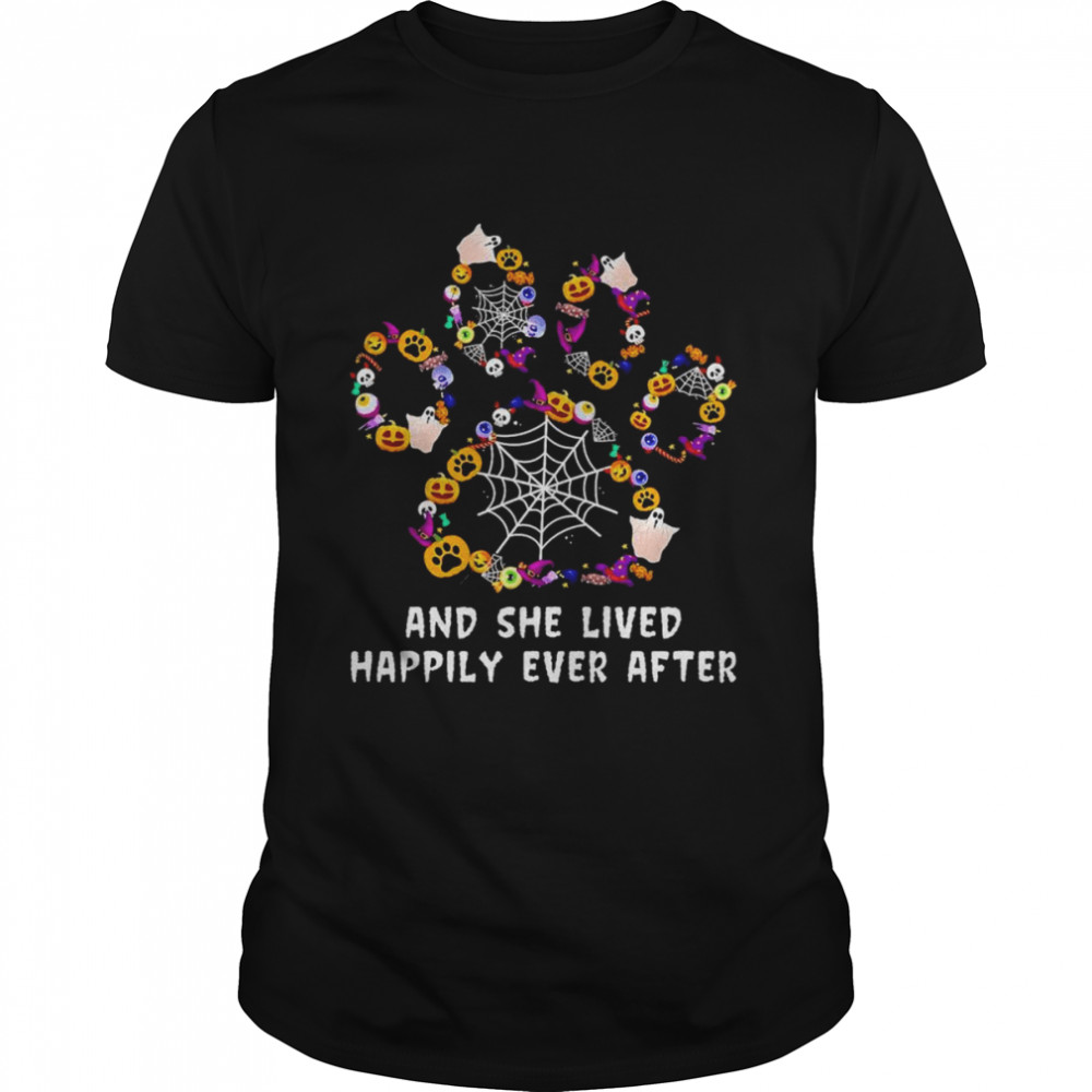 Paw and she lived happily ever after Happy Halloween 2022 shirt