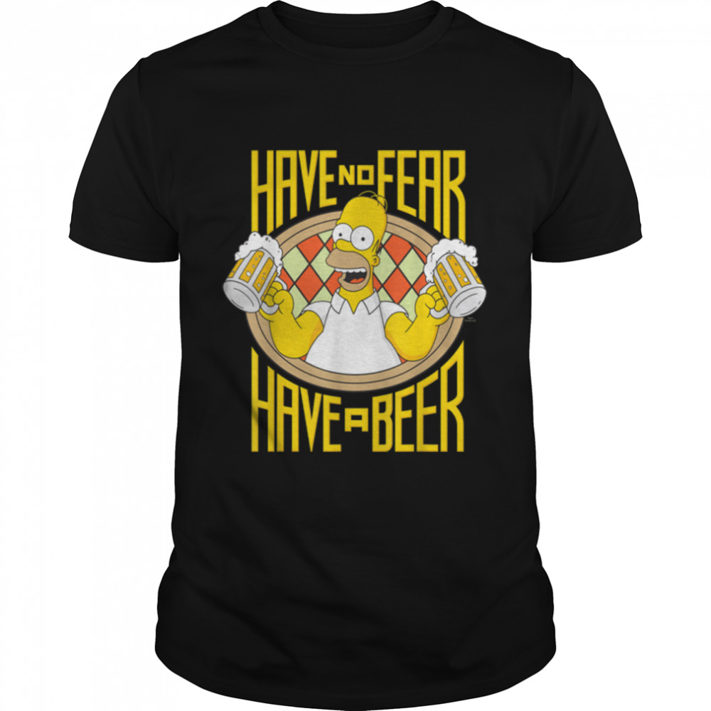 US The Simpsons Homer Beer Fear 01_H T- B09JTLQHXV Classic Men's T-shirt
