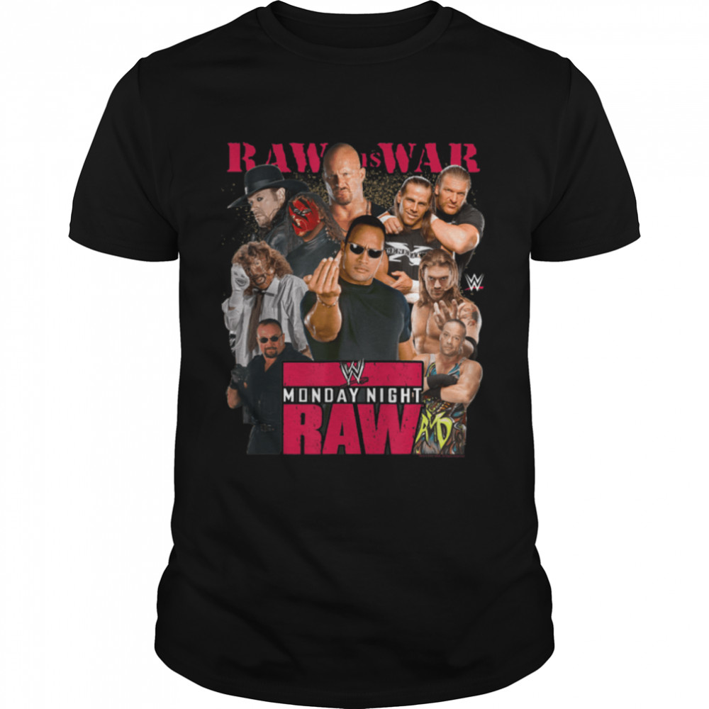WWE Raw is War Attitude Era Collage T-Shirt B09NWF64FT