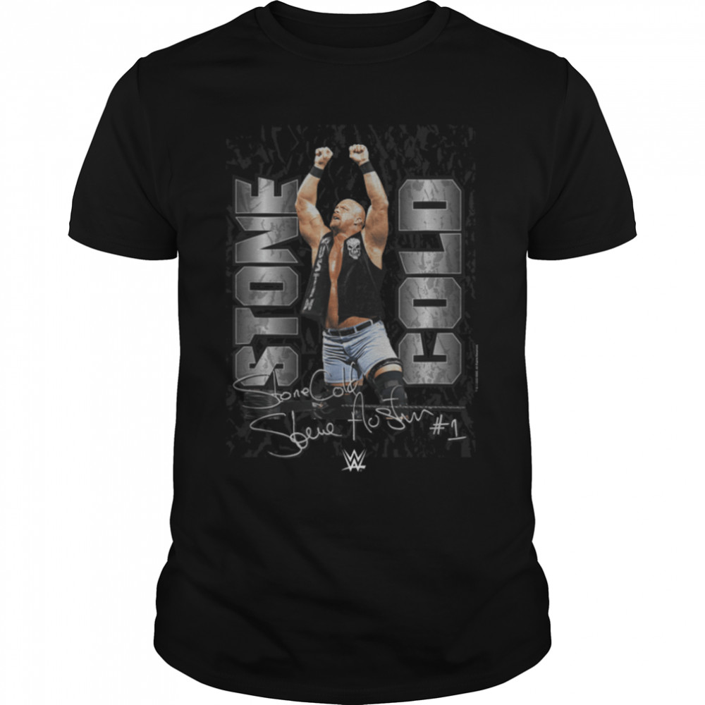 WWE Stone Cold Steve Austin #1 Autograph T-Shirt B0B4Z6L5CH