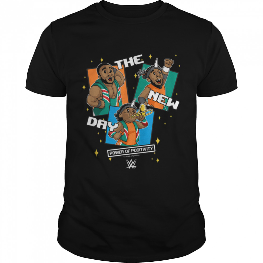 WWE The New Day 8-Bit Poster T-Shirt B0B4TZV2CL