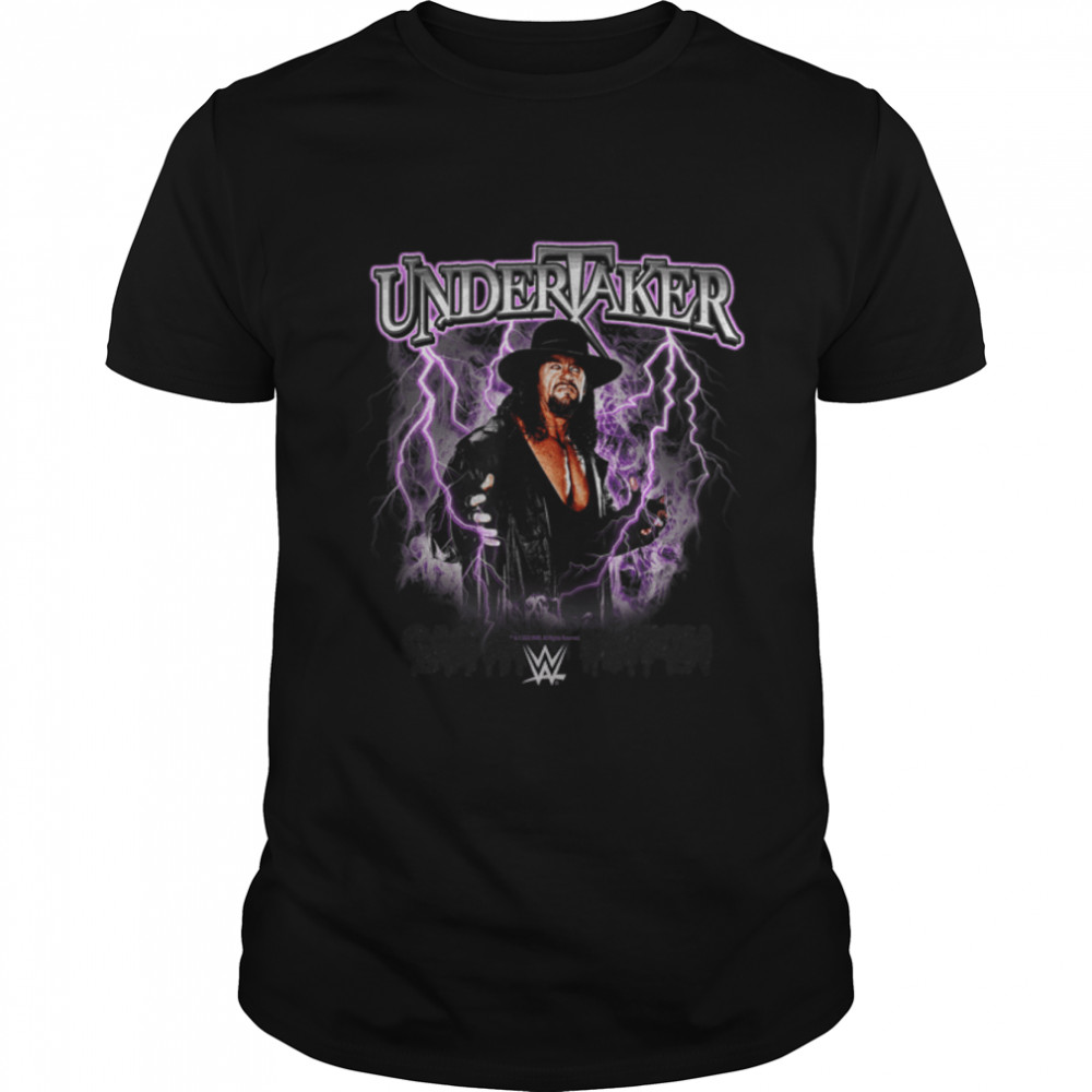 WWE Undertaker Lightning Poster T-Shirt B0B4XSSZ9B