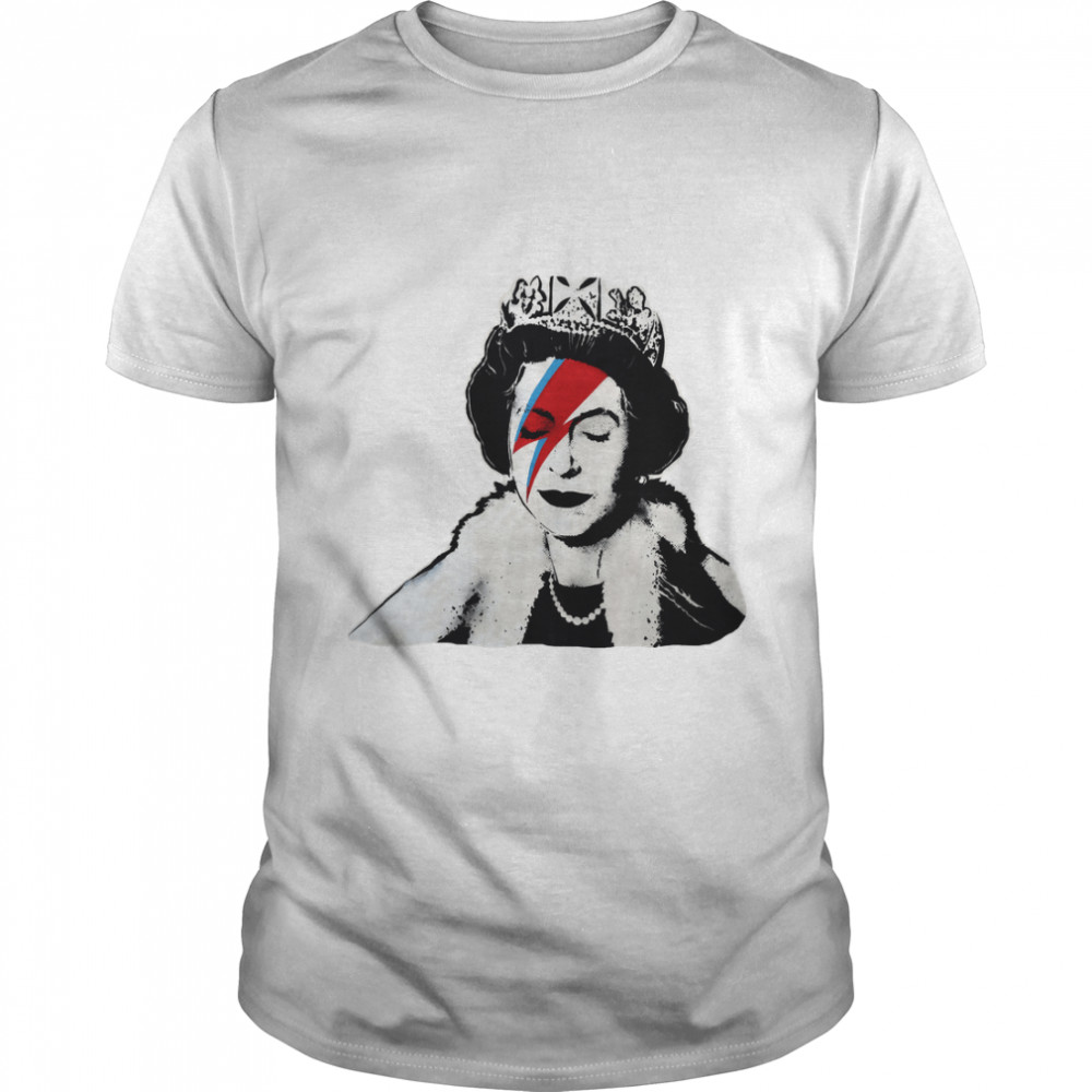 Banksy UK England Queen Elisabeth rockband face makeup original HD Classic T-Shirt