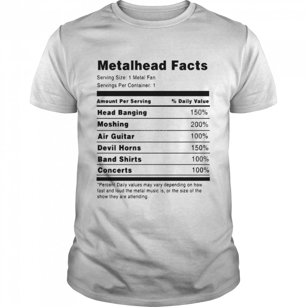 Metalhead Nutrition Facts Classic T-Shirt