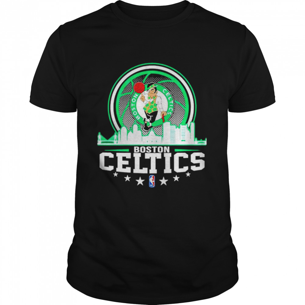 Nice Boston Celtics NBA City Skyline T- Classic Men's T-shirt
