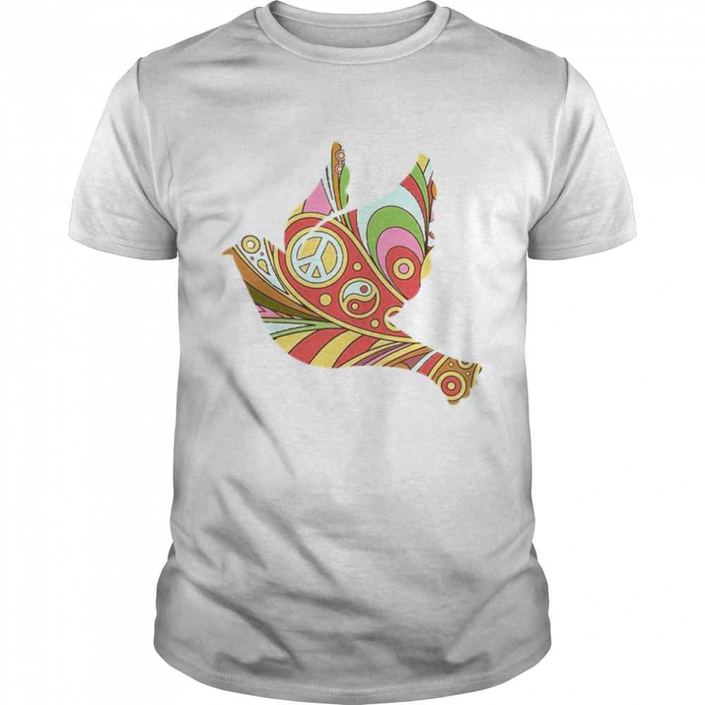 Peace Dove Psychedelic Doodle Art Hippy Zany Brainy Shirt