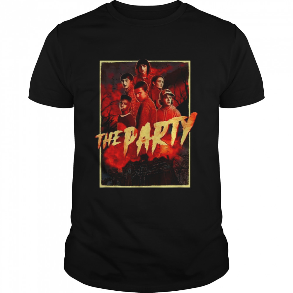 Stranger Things 4 Group Shot The Party Poster s Classic Men's T-shirt