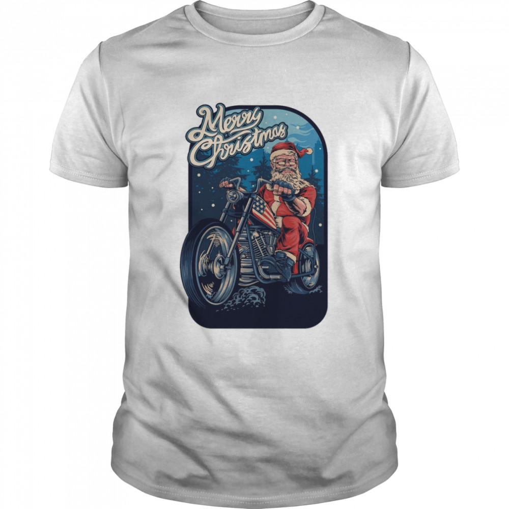 Motobike Santa Merry Christmas Unisex T-Shirt