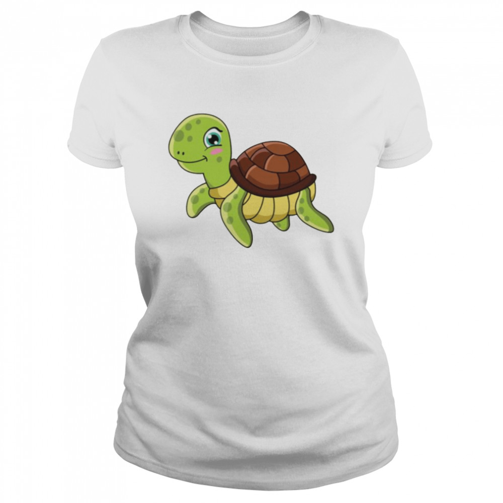 Green Tropical Turtle shirt Classic Women's T-shirt