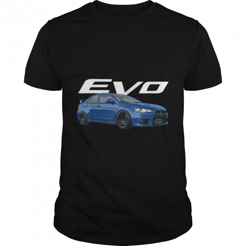 JDM Car EVO X Blue T-Shirt B085N1ZKZL